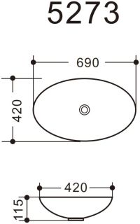 Раковина Art&Max 69см белый AM5273-W